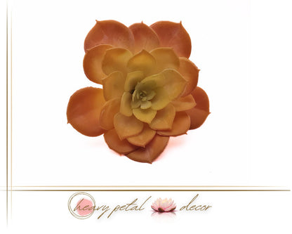 Real Touch Faux Succulent Pick 4.5" T by 4.5" D - Orange | Dusted | Hen and Chick  Pick | High Quality Artificial Plant | Floral Arrangement