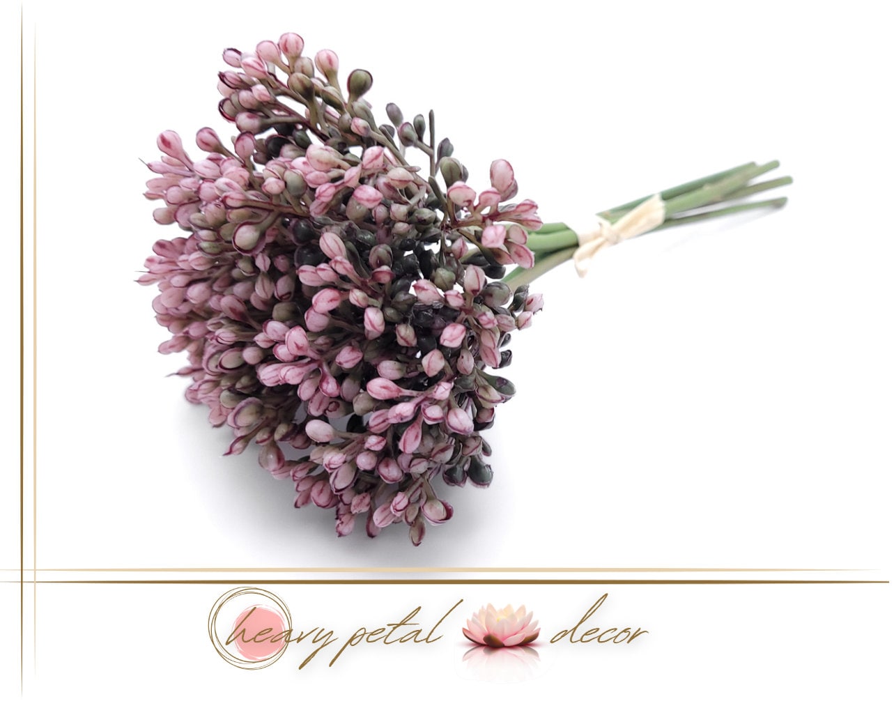 Real Touch Faux Pink Sedum Bundle 9" T | High Quality Artificial Succulent Bush/Spray/Stem/Pick