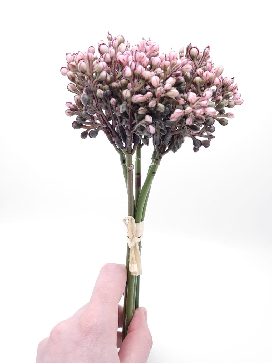 Real Touch Faux Pink Sedum Bundle 9" T | High Quality Artificial Succulent Bush/Spray/Stem/Pick