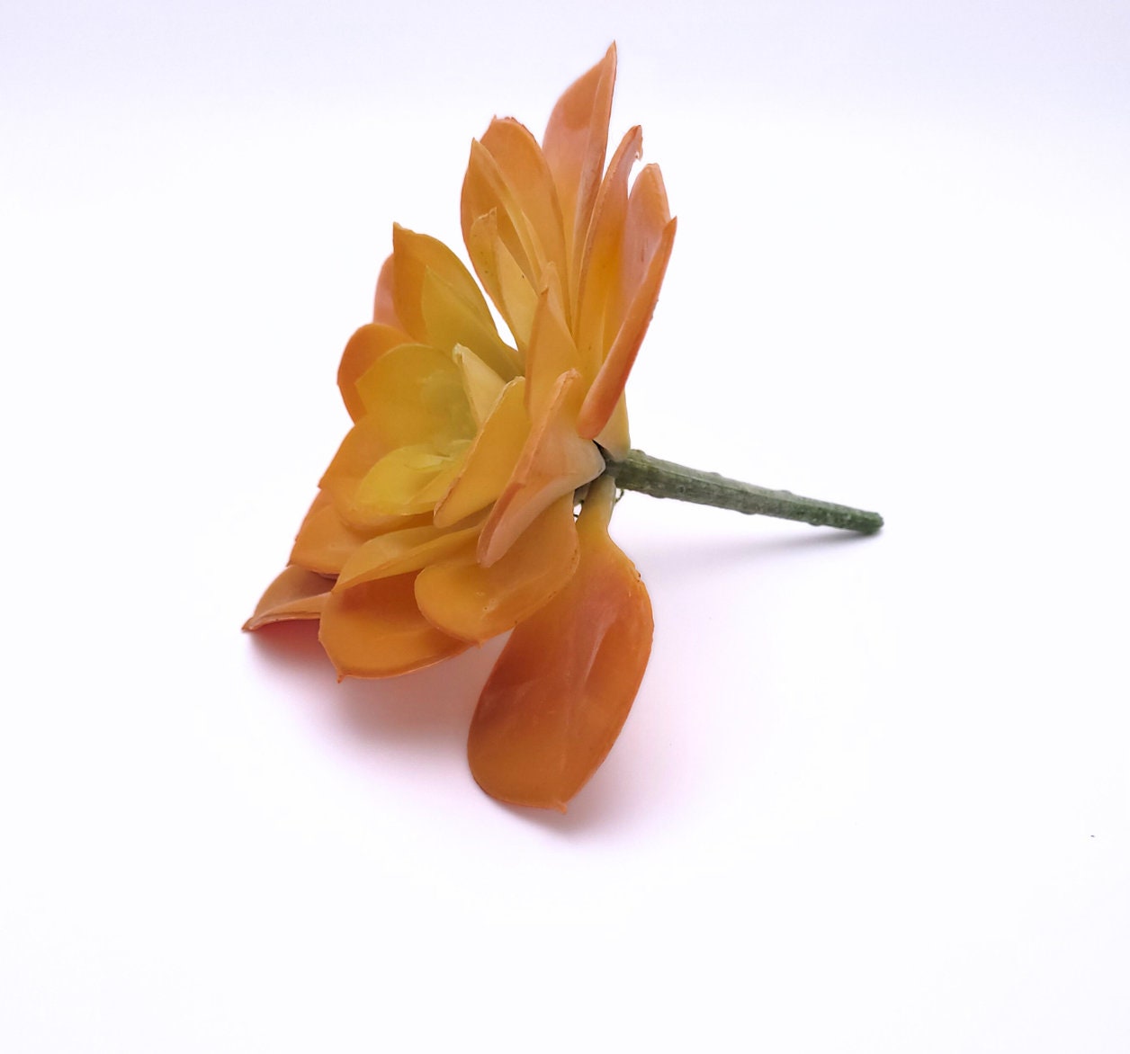 Real Touch Faux Succulent Pick 4.5" T by 4.5" D - Orange | Dusted | Hen and Chick  Pick | High Quality Artificial Plant | Floral Arrangement