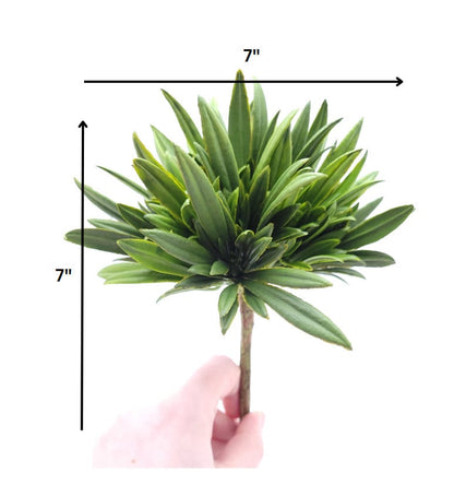 Faux Moss/Grass Succulent Pick 7" by 7" - Green | High Quality Artificial Plant | 1 count