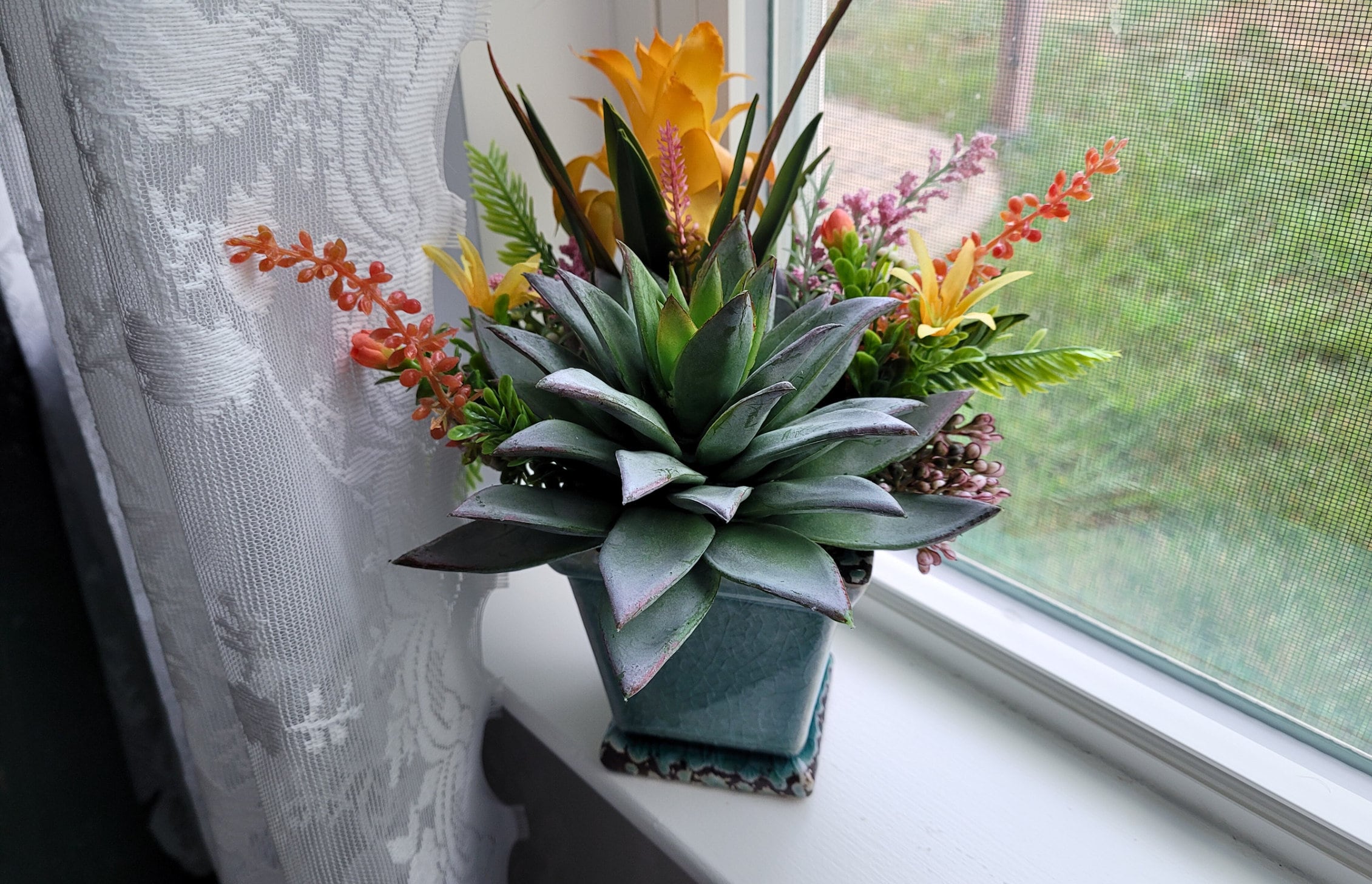 Silver Pineapple online and Faux Succulent Arrangement