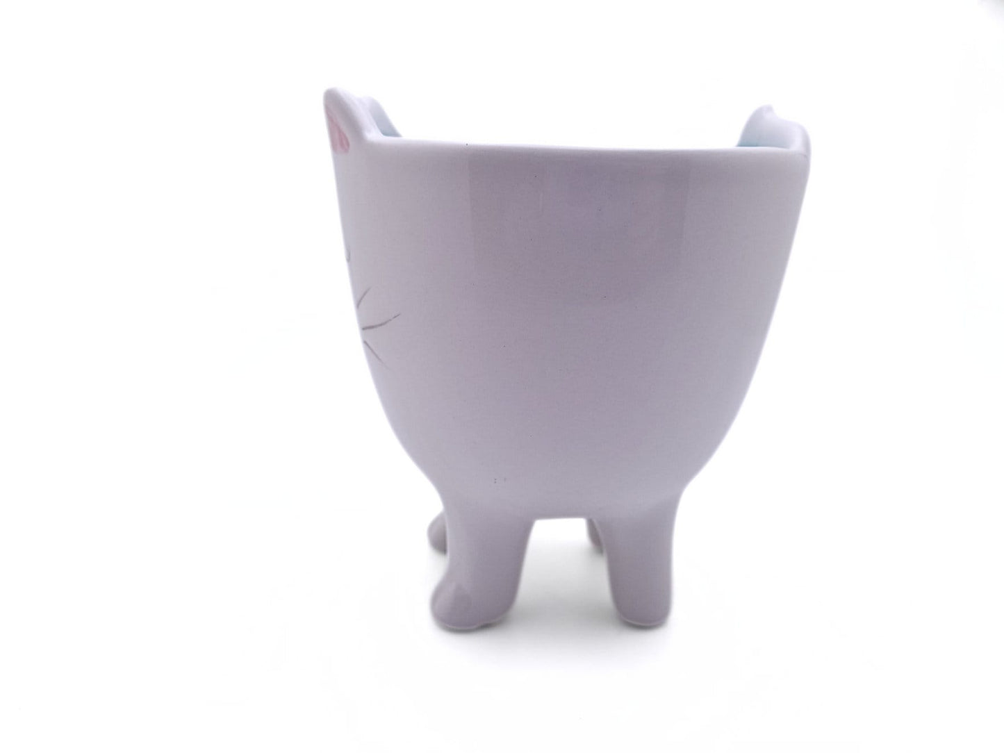 Graceful Whiskers: Standing White Ceramic Cat Planter | Cute Animal Planter | Succulent Planter/Flower Pot | Desk Decor | *Planter only*