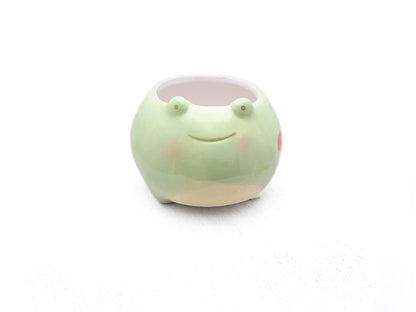 Lily Pad Love: Cute Ceramic Frog Planter with Drainage Hole | Succulent Planter | Cute Animal Planter | Flower Pot | *Planter only*