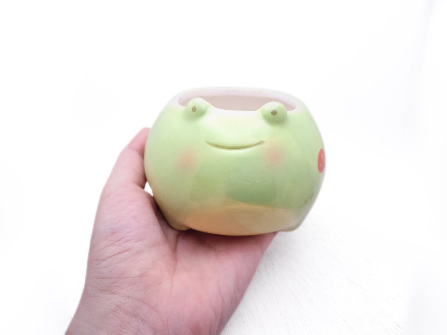 Lily Pad Love: Cute Ceramic Frog Planter with Drainage Hole | Succulent Planter | Cute Animal Planter | Flower Pot | *Planter only*