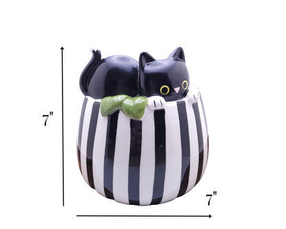 Cat Planter with Drainage Hole 7" | Peek-A-Boo Cat Ceramic Planter | Cute Animal Planter Pot | Outdoor Indoor Planter Pot | *Planter only*