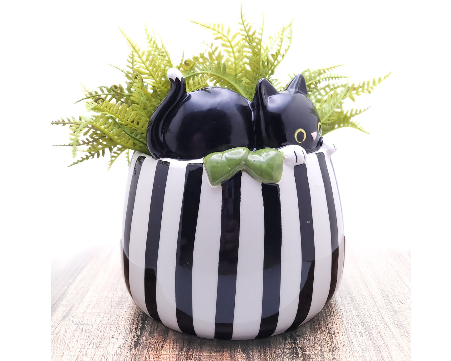 Cat Planter with Drainage Hole 7" | Peek-A-Boo Cat Ceramic Planter | Cute Animal Planter Pot | Outdoor Indoor Planter Pot | *Planter only*