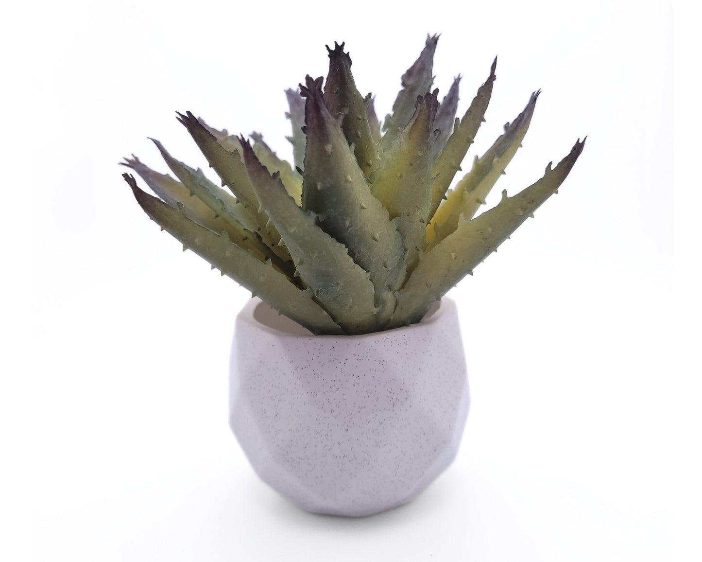 Real Touch Faux Agave Pick 6.5" - Green/White | Dusted | Faux Succulent Pick | High Quality Artificial Plant | 1 count