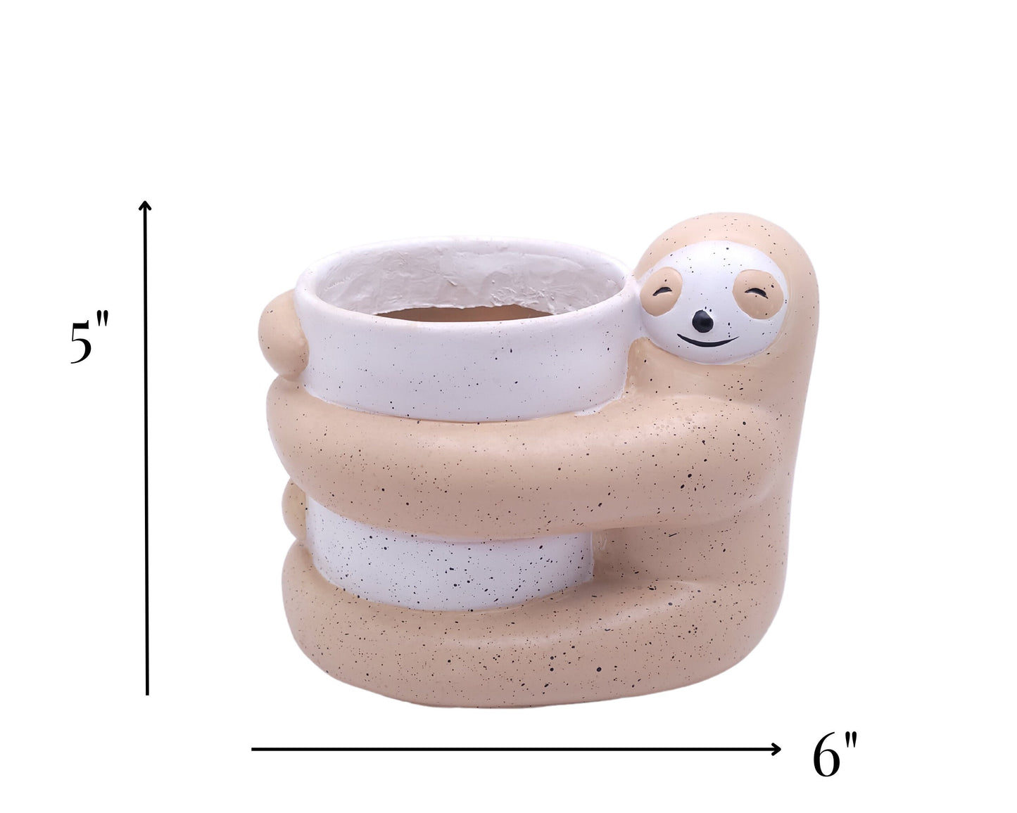 Hugging Sloth Planter with Drainage Hole | Sloth Resin Planter Pot | Succulent Planter Pot | Cute Animal Planter | Housewarming Gift