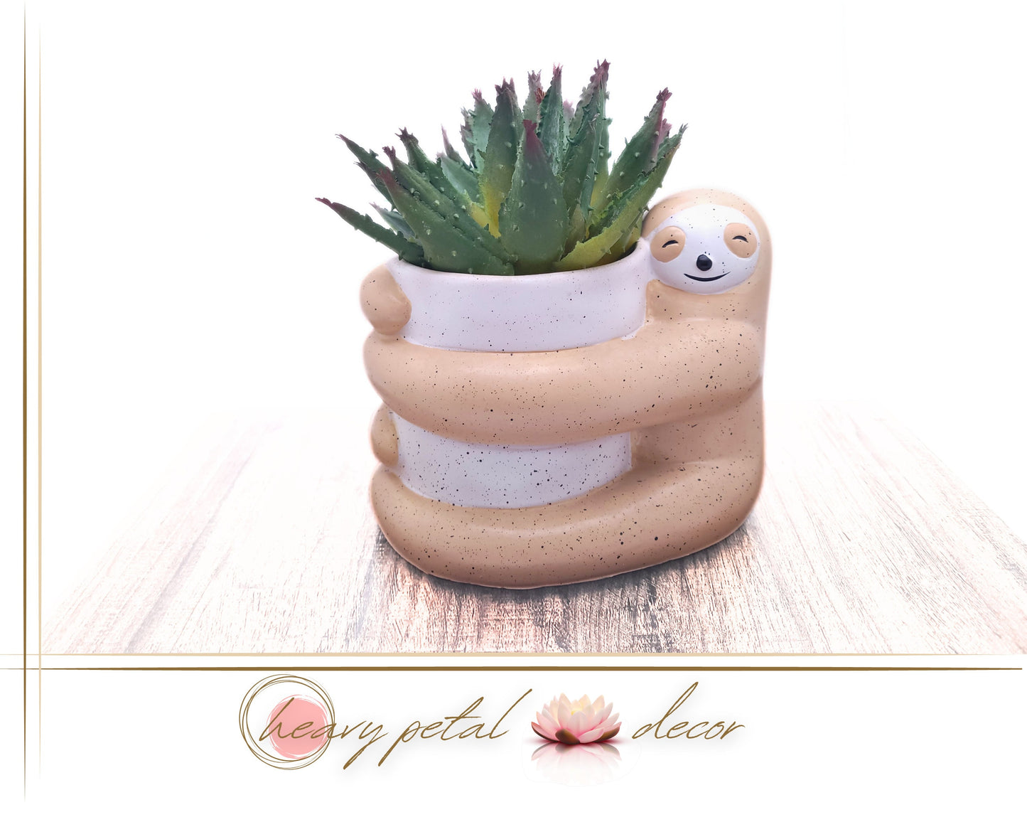 Hugging Sloth Planter with Drainage Hole | Sloth Resin Planter Pot | Succulent Planter Pot | Cute Animal Planter | Housewarming Gift