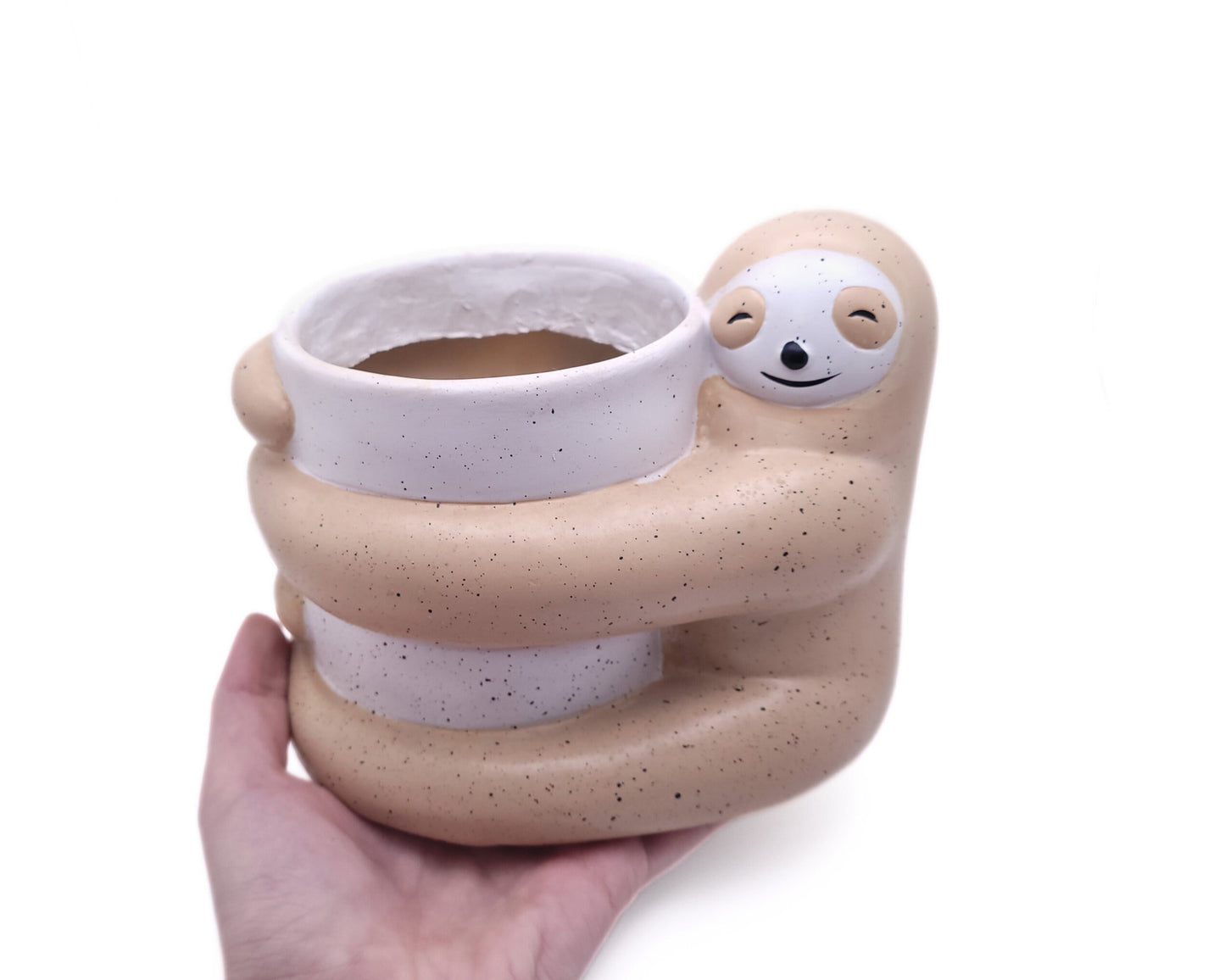 Hugging Sloth Planter with Drainage Hole | Sloth Resin Planter Pot | Succulent Planter Pot | Cute Animal Planter | Housewarming Gift