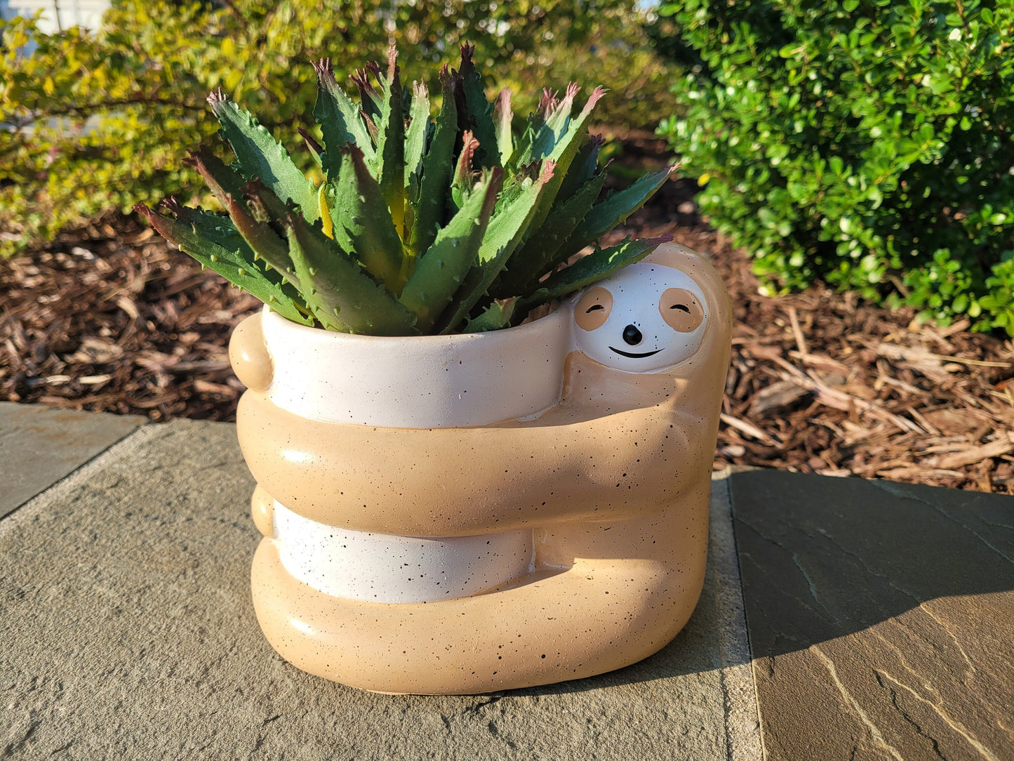 Hugging Sloth Planter with Drainage Hole | Sloth Resin Planter Pot | Succulent Planter Pot | Cute Animal Planter | Housewarming Gift